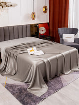 [Grau] SilkSilky-DE 19Momme Spannbettlaken 001