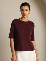 [Windsorwein] SilkSilky-DE Half Sleeve Crew-Ausschnitt T-Shirt 003