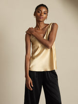 [Champagner] SilkSilky-DE Sleeveless V Neck Cami Top 007