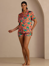 [Ton Elefant] SilkSilky-DE Short Sleeve Lapel Collar Damen Pyjamas 006