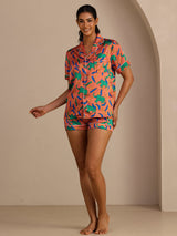 [Ton Elefant] SilkSilky-DE Short Sleeve Lapel Collar Damen Pyjamas 006