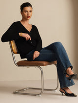 [Dunkelblau] SilkSilky-DE Long Sleeve Damen Cardigan 009