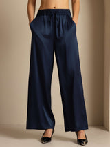 [Dunkelblau] SilkSilky-DE 19Momme Womens Pants 001