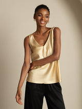 [Champagner] SilkSilky-DE Sleeveless V Neck Cami Top 005