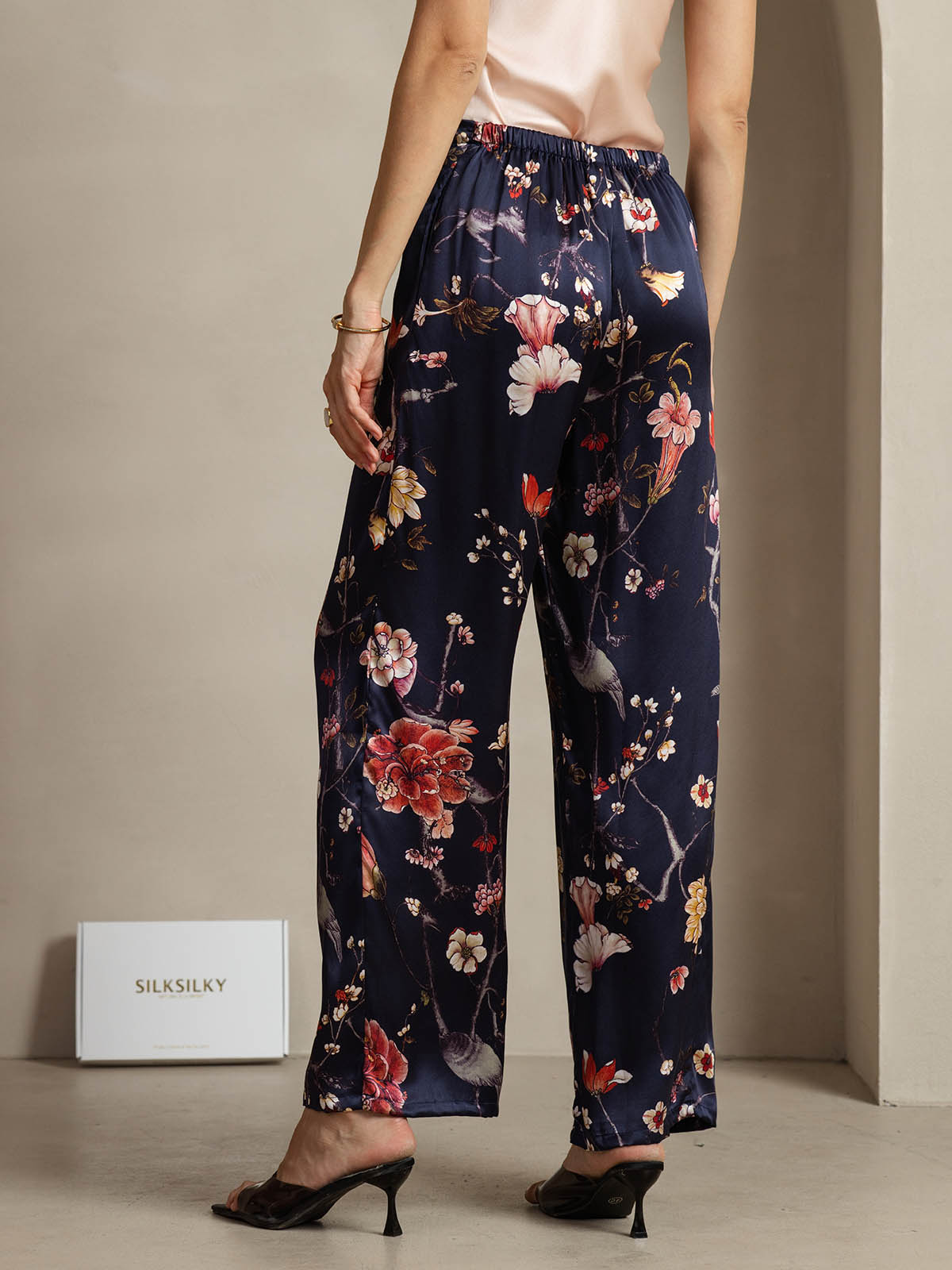 [Marine Blumen] SilkSilky-DE 19Momme Seide Womens Pants 002