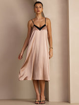 [Toskana] SilkSilky-DE Spaghetti Strap V Neck Kleider 006