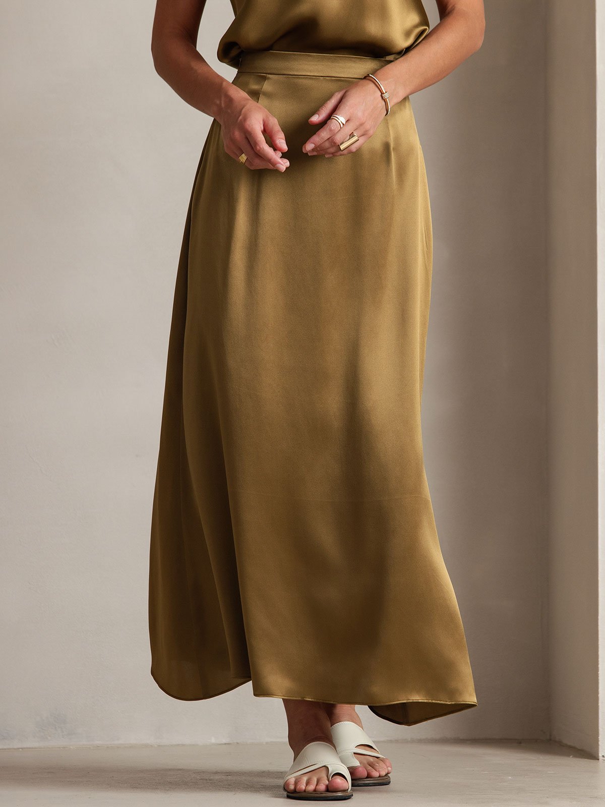 [Braun] SilkSilky-DE 19Momme Seide Skirt 003