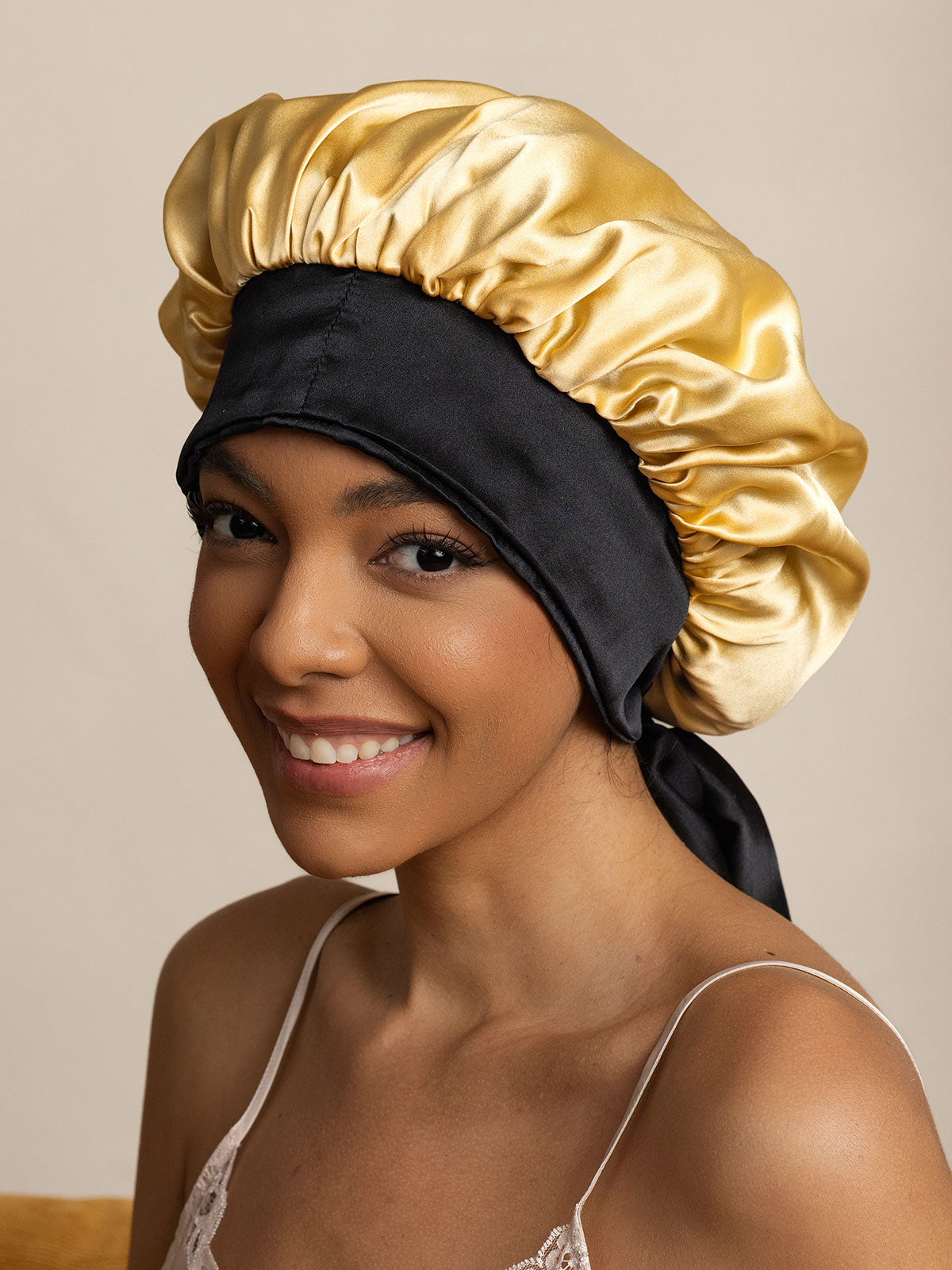 SilkSilky-DE Reine Seide Sleep Cap Champagner 001