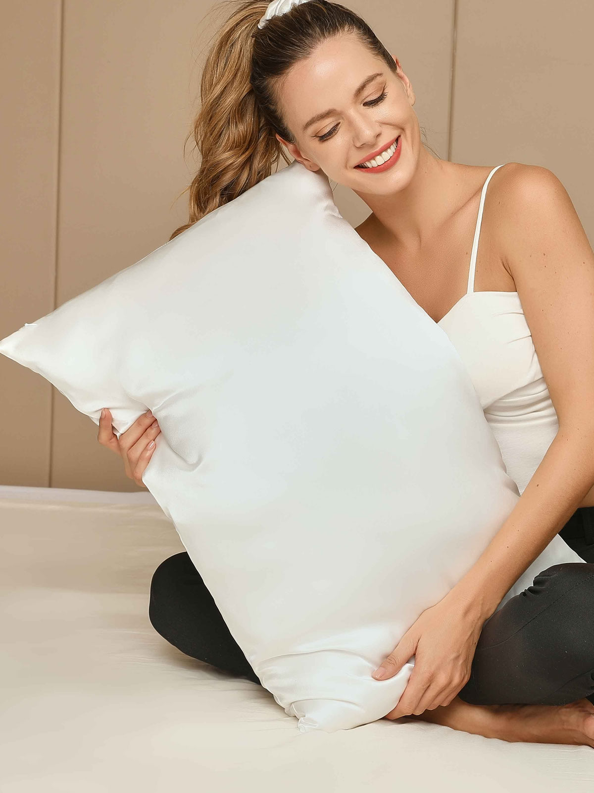 [Weiß] SilkSilky-DE 22Momme Reine Seide Pillowcase 005