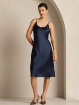 [Dunkelblau] SilkSilky-DE Sleeveless U Ausschnitt Kleider 003