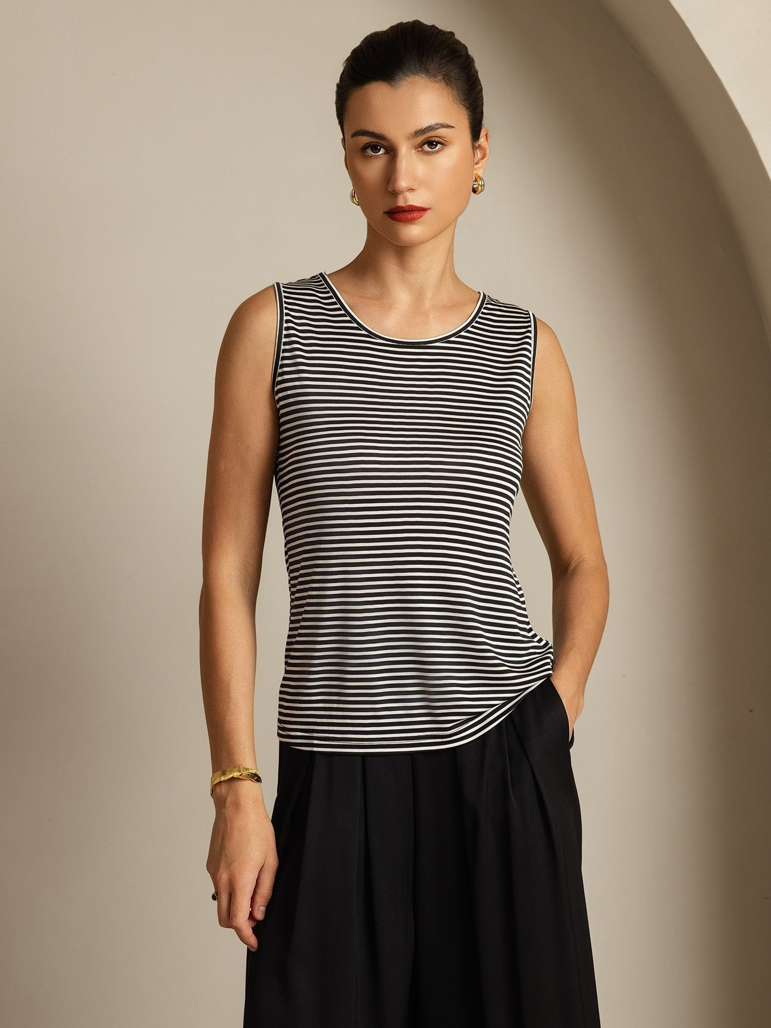 [WeißerStreifen] SilkSilky-DE Reine Seide Camisoles 003