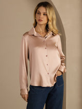 [Toskana] SilkSilky-DE Long Sleeve Lapel Collar Damenhemd 002