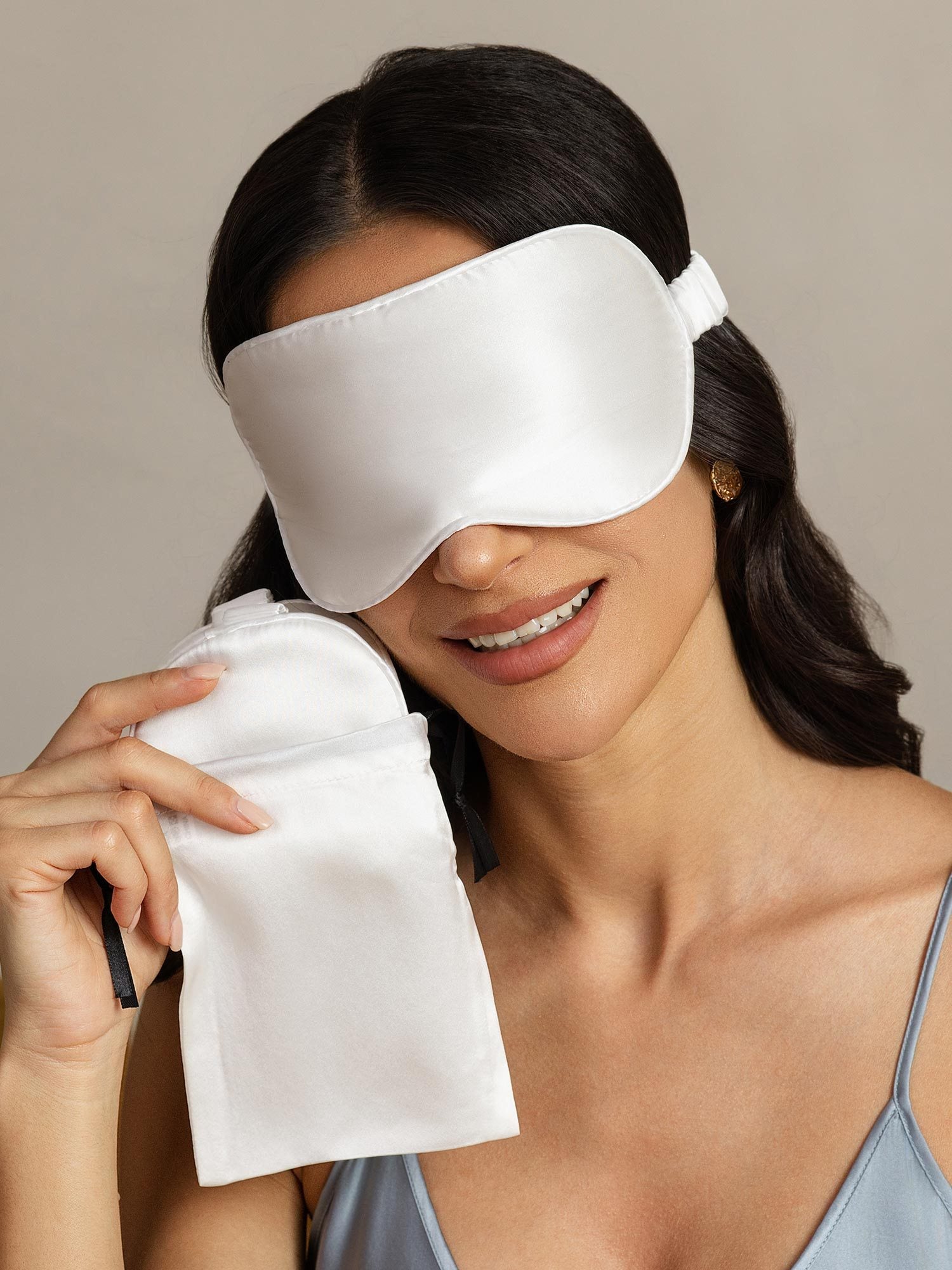 [Weiß] SilkSilky-DE Reine Seide Eye Mask 004