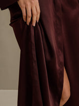 [Braun] SilkSilky-DE Long Sleeve Damen Morgenmantel 005