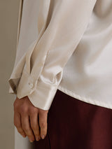 [Hellgrau] SilkSilky-DE Long Sleeve High Neck Damenblusen 005