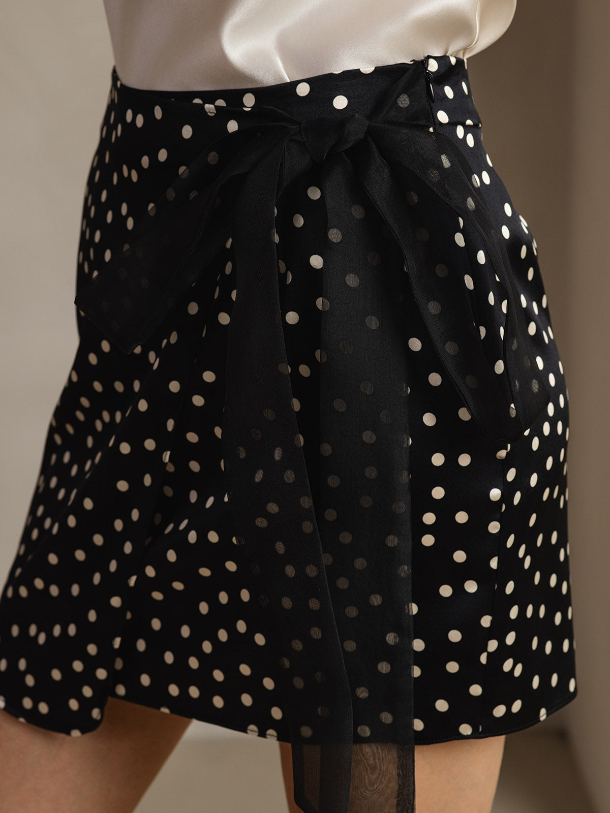 [Schwarz] SilkSilky-DE 19Momme Seide Skirt 003