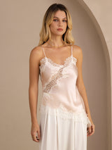[Rosa] SilkSilky-DE Spaghetti Strap V Neck Cami Top 001