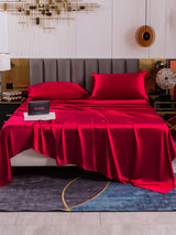 [Rotwein] SilkSilky-DE 19Momme Bettwäsche Sets 002