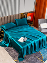 [König Blau] SilkSilky-DE 22Momme Reine Seide Bedding Set 002,