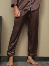 [Kaffee] SilkSilky-DE Reine Seide Mens Sleep Bottoms 003,