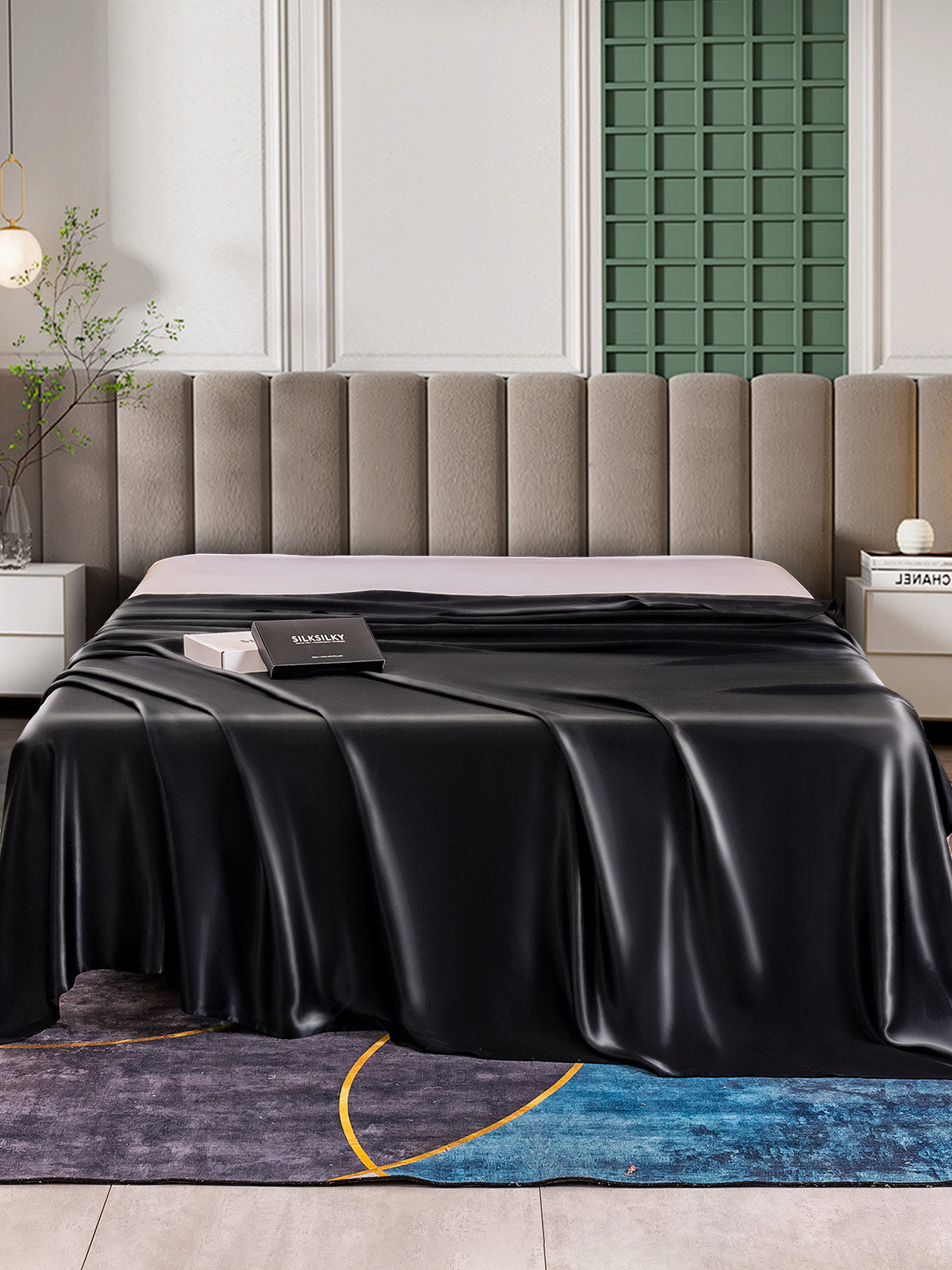 [Schwarz] SilkSilky-DE 25Momme Reine Seide Sheet 002