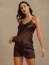 [Braun] SilkSilky-DE Sleeveless V Neck Camisole-Set 003