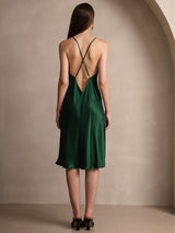 [Dunkelgrün] SilkSilky-DE Sleeveless Kleider 002