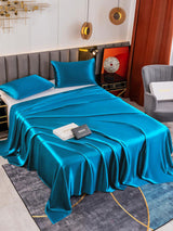 [König Blau] SilkSilky-DE 19Momme Bettwäsche Sets 001