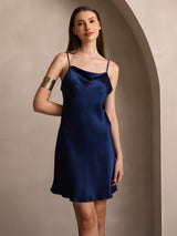 [Dunkelblau] SilkSilky-DE Sleeveless Cowl Neck Kleider 005