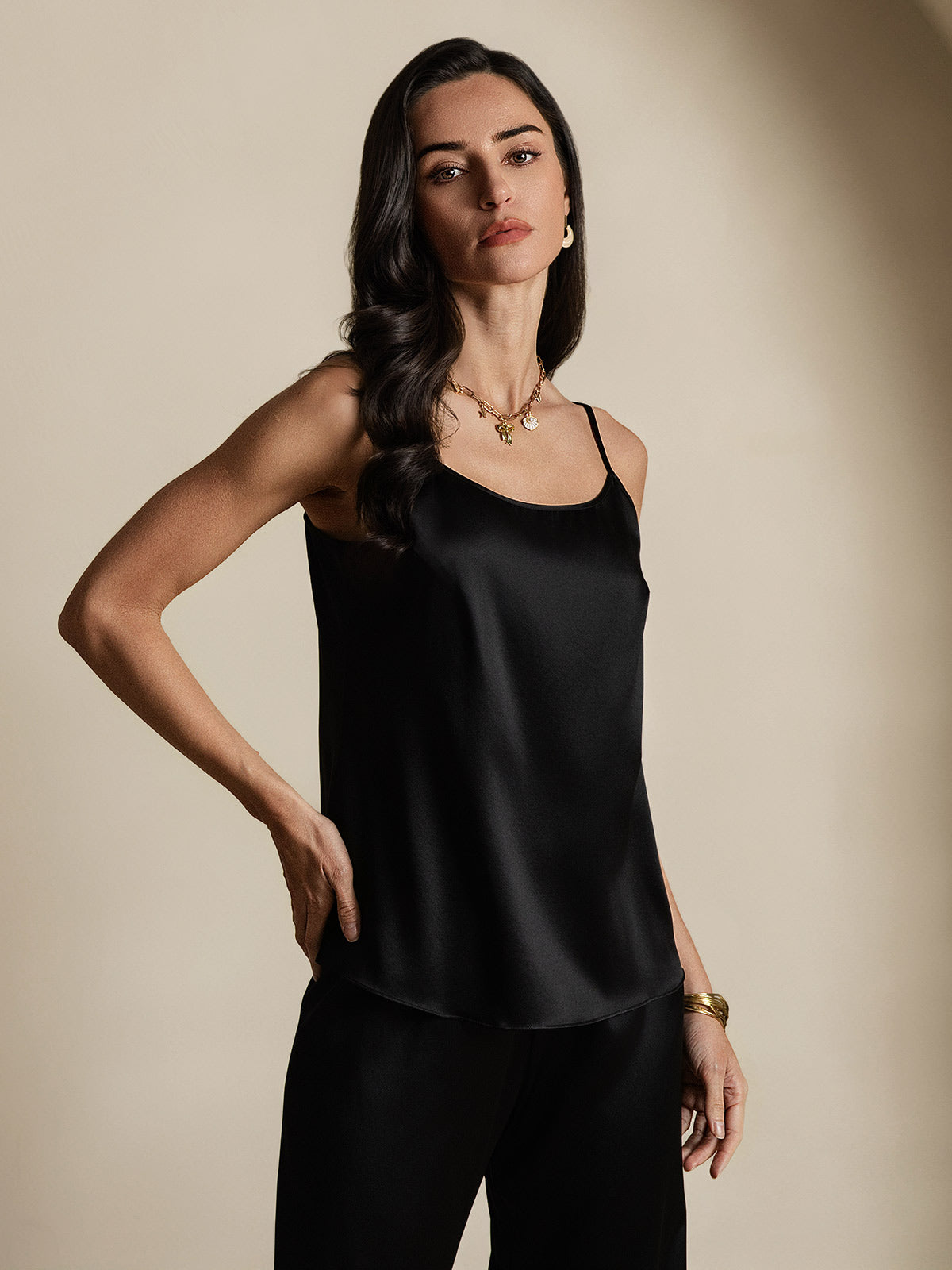 [Schwarz] SilkSilky-DE 19Momme Seide Camisoles 004