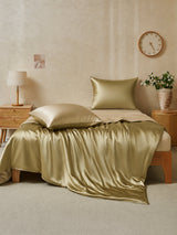 [Beige+Khaki] SilkSilky-DE Bettwäsche Sets 001