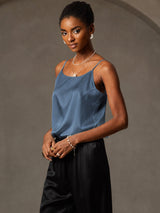 [Echtes Petrol] SilkSilky-DE Spaghetti Strap Cami Top 003
