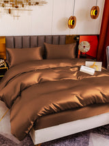 [Kaffee] SilkSilky-DE 19Momme Reine Seide Bedding Set 003