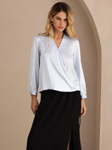 [Hellblau] SilkSilky-DE Long Sleeve Blouse 001