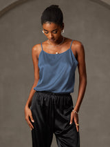 [Echtes Petrol] SilkSilky-DE Spaghetti Strap Cami Top 004