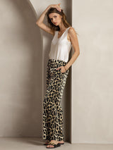 [Leopard] SilkSilky-DE 19Momme Seide Womens Pants 003,