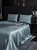 [Graublau] SilkSilky-DE 22Momme Reine Seide Bedding Set 003,