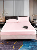 SilkSilky DE 22Momme Reine Seide Bedding Set Rosa 001