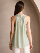 [Hellgrün] SilkSilky-DE Sleeveless Halter T-Shirt 002