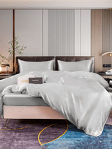 [Silber] SilkSilky-DE 22Momme Reine Seide Bedding Set 006,