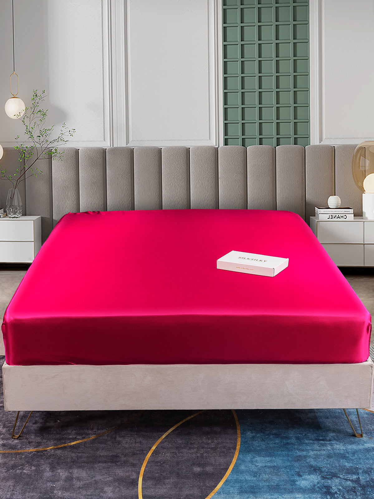 [Rotwein] SilkSilky-DE 25Momme Reine Seide Sheet 002