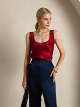 [Rotwein] SilkSilky-DE Sleeveless Cami Top 005