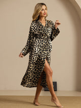 [Leopard] SilkSilky-DE Langärmelig Damen Morgenmantel 004