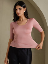 [Cameo Rose] SilkSilky-DE Half Sleeve T-Shirt 006