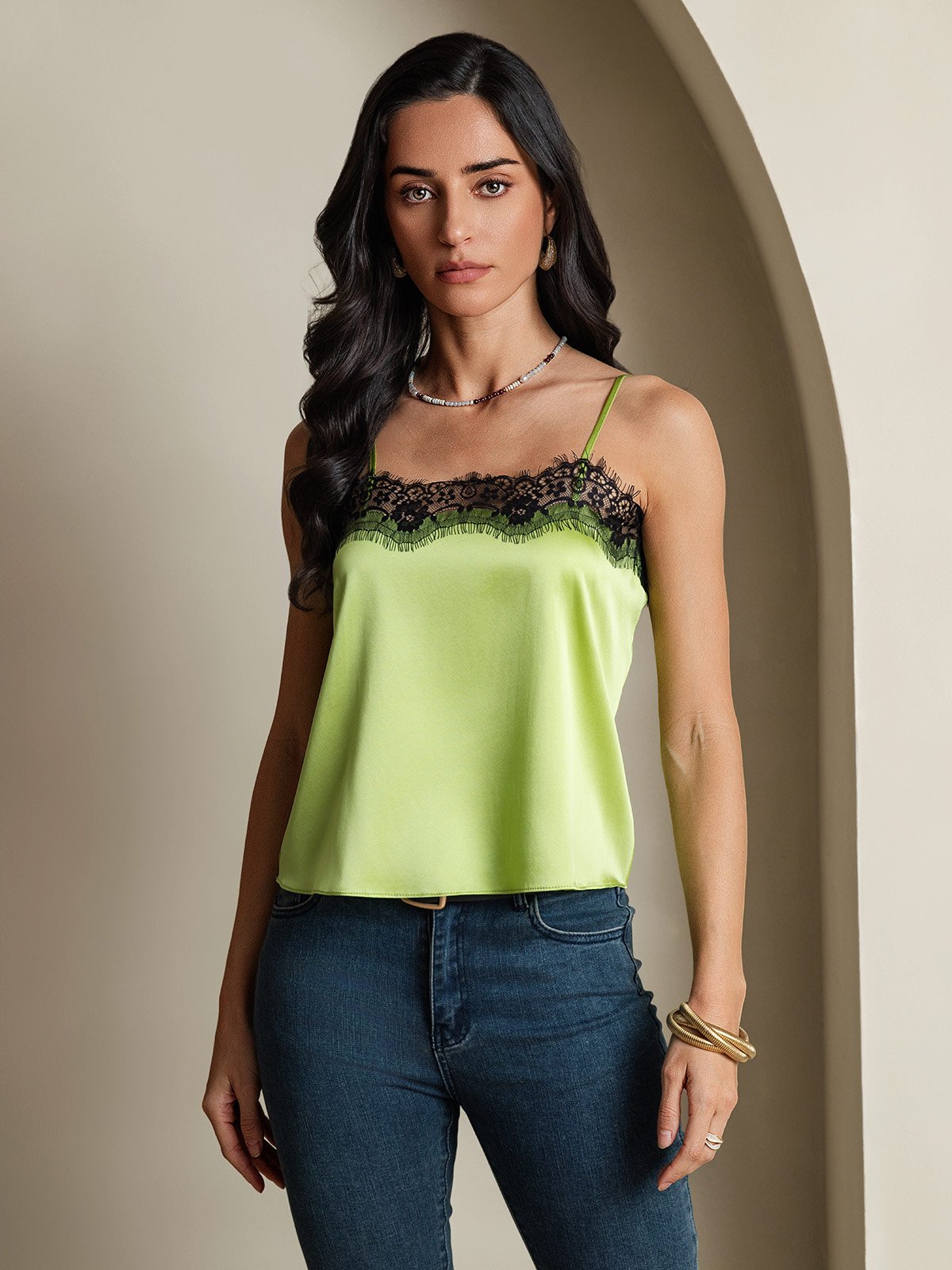 [Mintgrün] SilkSilky-DE 19Momme Seide Camisoles 001