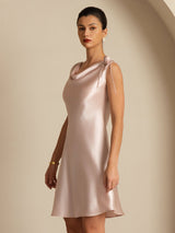 [Rosa] SilkSilky-DE Sleeveless Cowl Neck Kleider 004