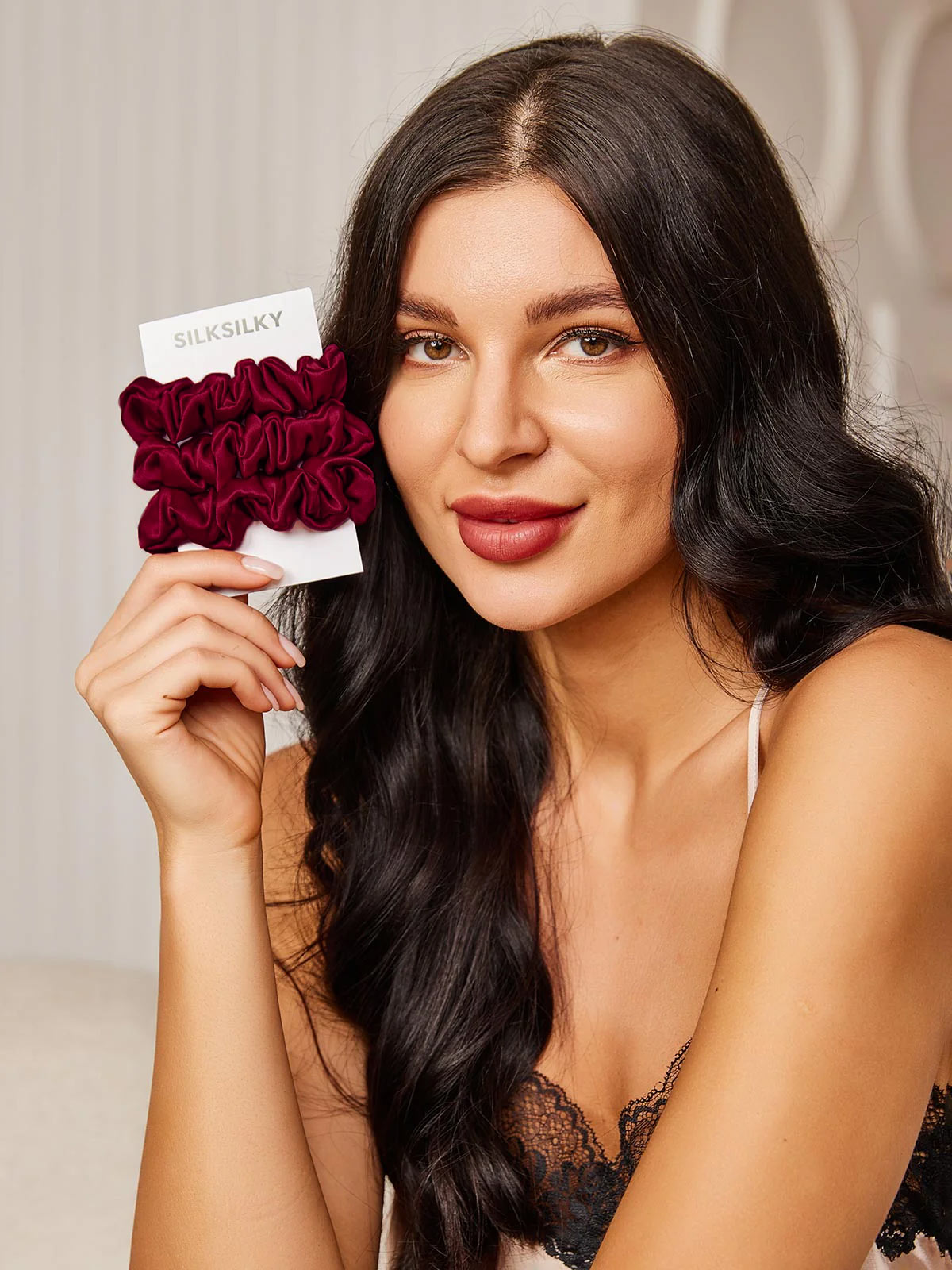 [Fuchsie] SilkSilky-DE 19Momme Reine Seide Scrunchie 002