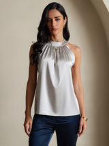 [Hellgrau] SilkSilky-DE Sleeveless Halter T-Shirt 003