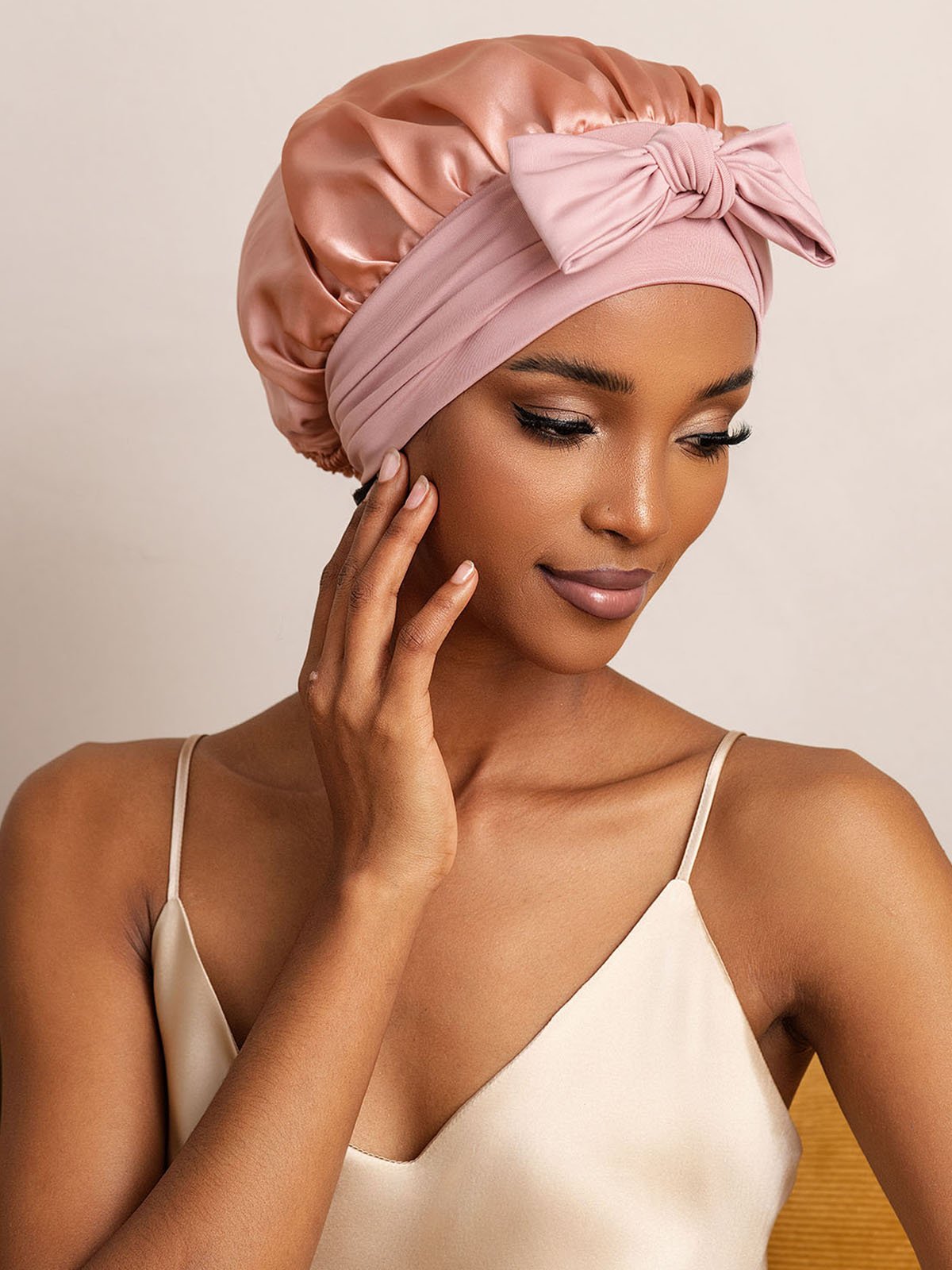 [Rosa] SilkSilky-DE Reine Seide Sleep Cap 003,