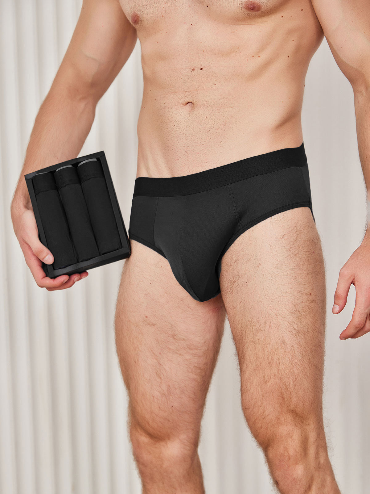 [Schwarz] SilkSilky-DE Reine Seide Mens Underwear 002